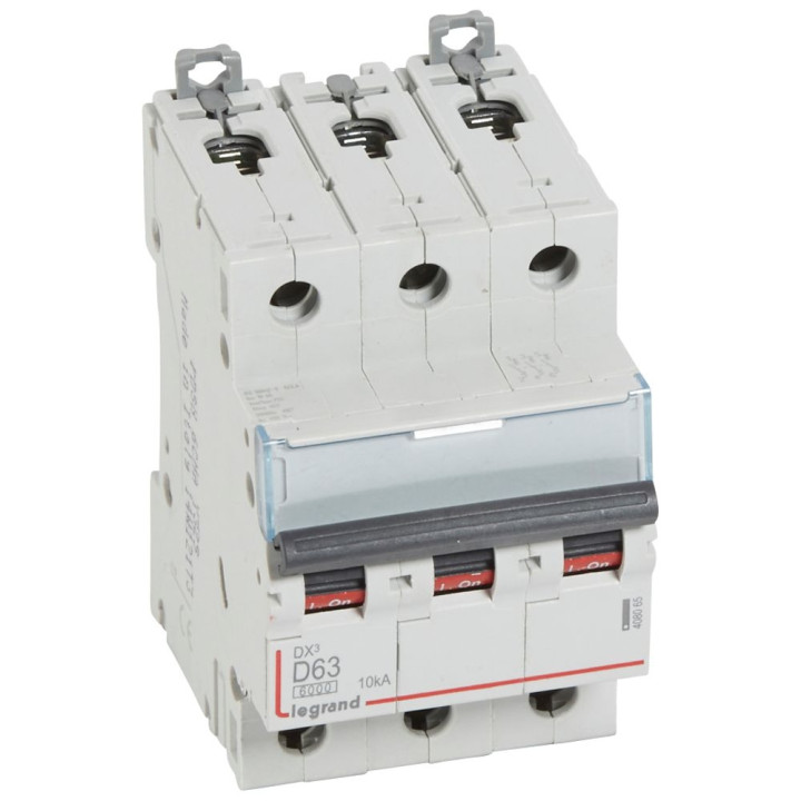 Legrand - Disjoncteur 3P DX3 63A - 10kA - courbe D - 408065