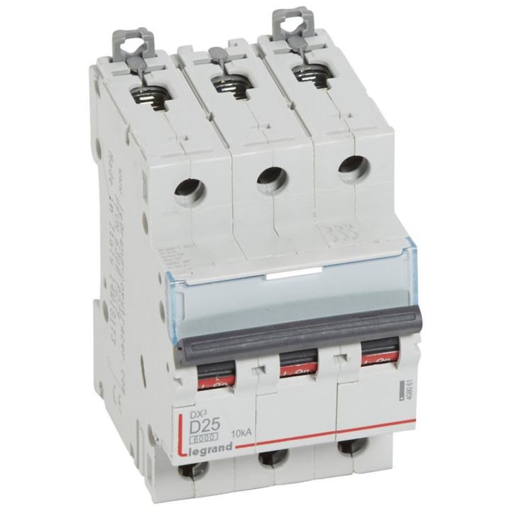 Legrand - Disjoncteur 3P DX3 25A - 10kA - courbe D - 408061