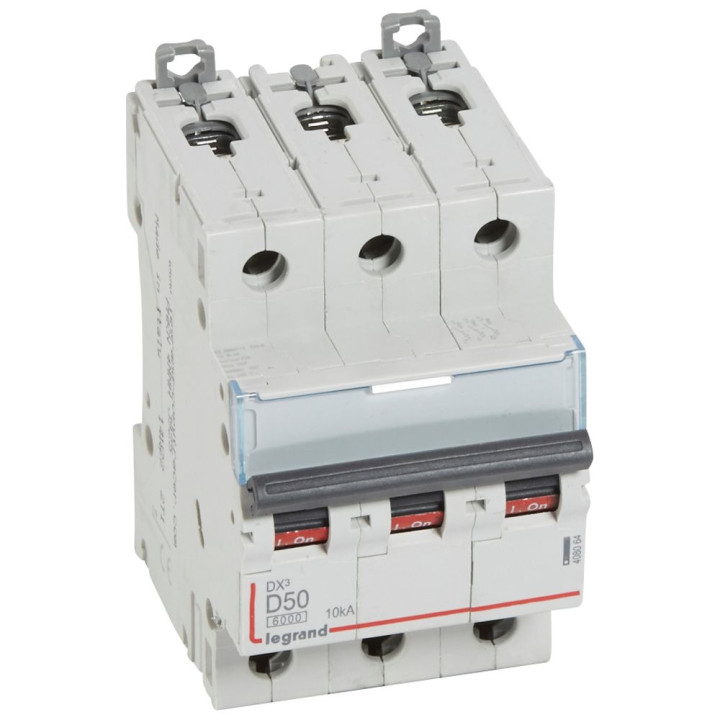 Legrand - Disjoncteur 3P DX3 50A - 10kA - courbe D - Réf : 408064