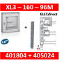 Legrand - Coffret 96 modules - 4 rangées de 24M + peigne vertical tétra 4P - XL3 160 - 401804+405024