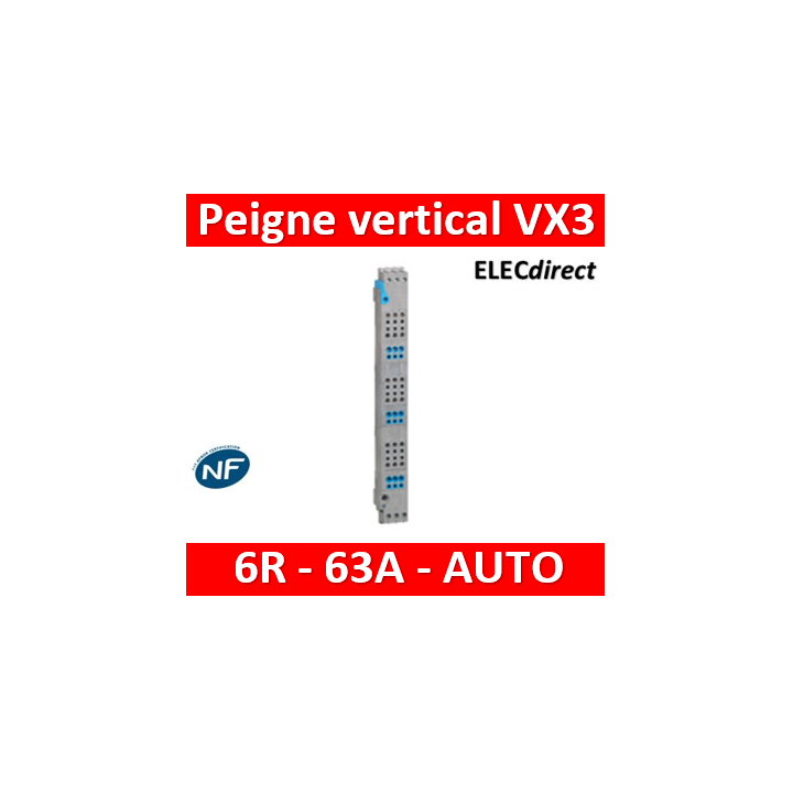 Legrand - Peignes verticaux VX³ auto - 63 A - pour coffrets 6 rangées - 405026