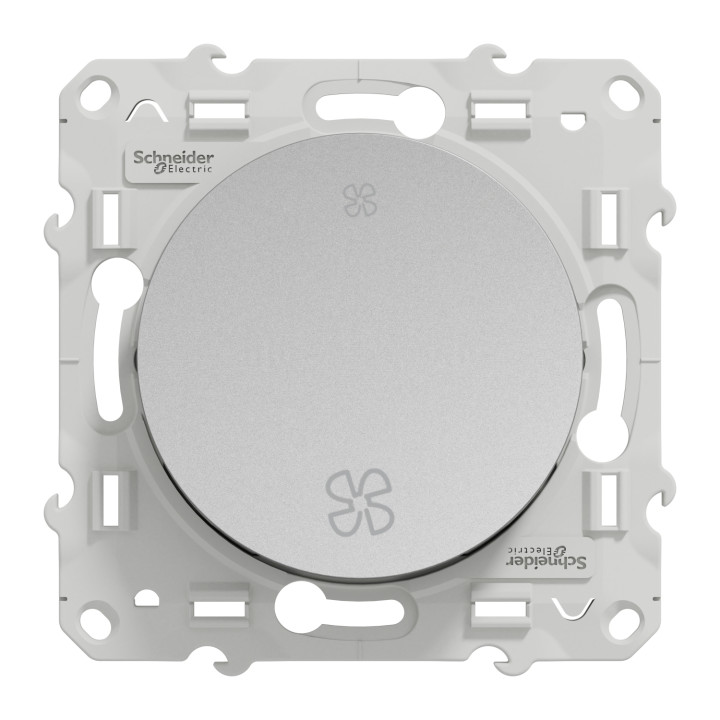 Schneider - Odace - Interrupteur VMC 2 positions - aluminium - Réf : S530233