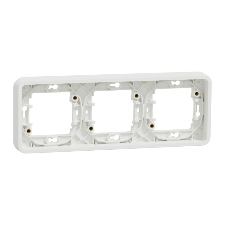 Schneider - Mureva Styl - Cadre 3 postes horizontal - encastré - IP55 - IK08 - blanc - Réf : MUR39109