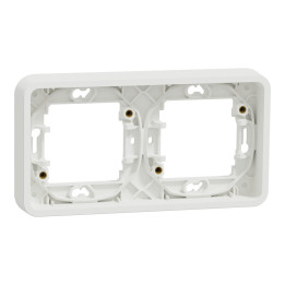 Schneider - Mureva Styl - Cadre 2 postes horizontal - encastré - IP55 - IK08 - blanc - Réf : MUR39101