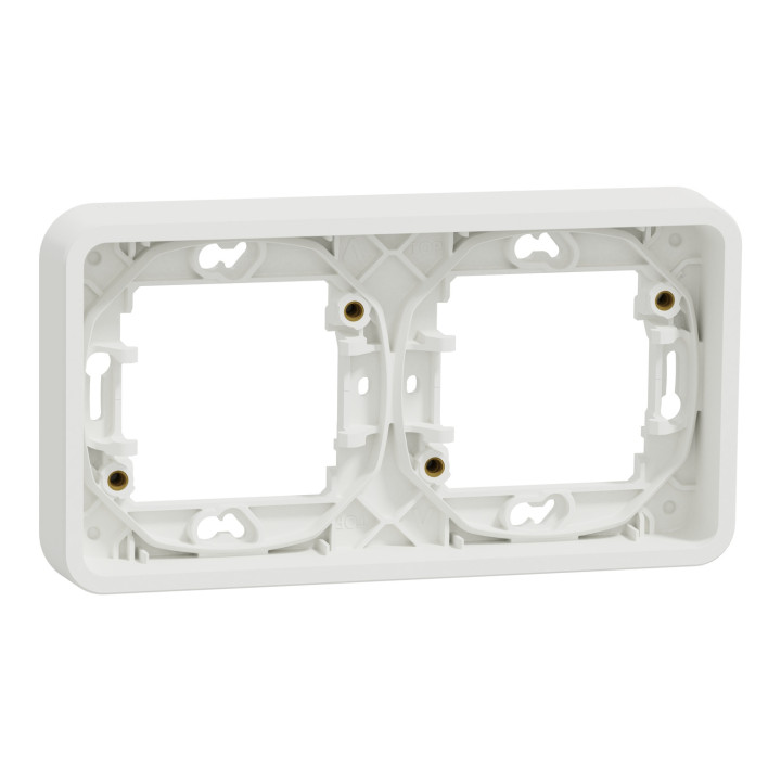 Schneider - Mureva Styl - Cadre 2 postes horizontal - encastré - IP55 - IK08 - blanc - Réf : MUR39101