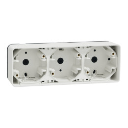 Schneider - Mureva Styl - Boîte 3 postes horizontale composable - en saillie - IP55 - IK08 - blanc - Réf : MUR39913