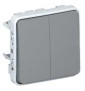 Legrand Double interrupteur ou va-et-vient Plexo composable IP55 10AX 250V - gris 069525