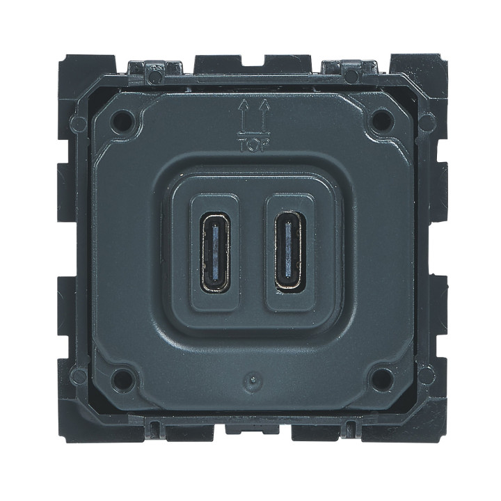 Legrand - Céliane - Mécanisme Double Prise USB - type C - 3A - 15W - Réf : 067466
