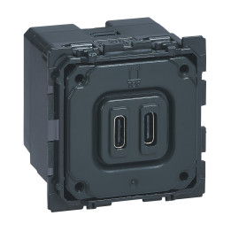 Legrand - Céliane - Mécanisme Double Prise USB - type C - 3A - 15W - Réf : 067466