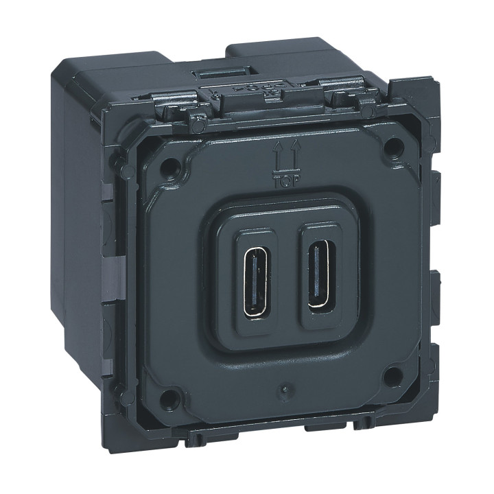 Legrand - Céliane - Mécanisme Double Prise USB - type C - 3A - 15W - Réf : 067466