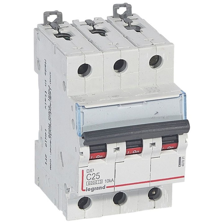 Legrand - Disjoncteur 3P DX3 - 25A - 10kA - courbe C - Réf :407831