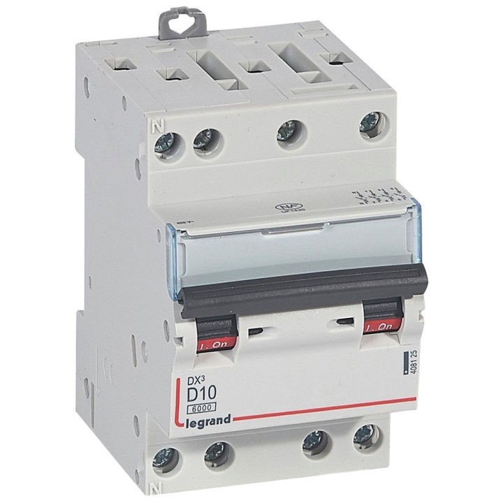 Legrand - Disjoncteur 4P DX3 10A - 10kA - courbe D - 408125
