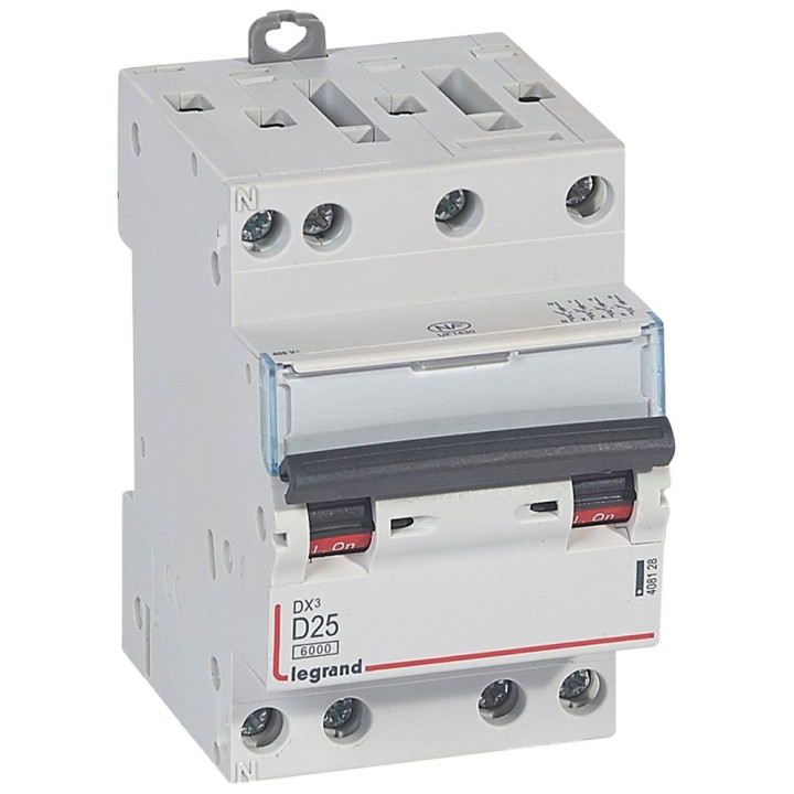 Legrand - Disjoncteur 4P DX3 25A - 10kA - courbe D - 408128