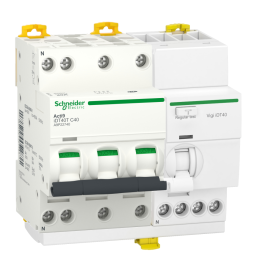 Schneider - LOT Disjoncteur 40A - 3P+N - courbe C + Bloc Vigi 40A - 3P+N - type HPI - Réf : A9P22740 + A9Y64740
