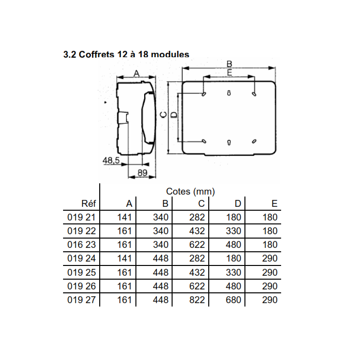 Legrand - Coffret étanche Plexo 12 modules - 1 rangée - sans bornier IP65/IK09 - 601831