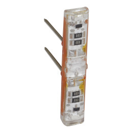 Legrand Voyant témoin 230V Easy-Led brochable à LEDs blanches pour mécanismes Mosaic - socle orange 067685L