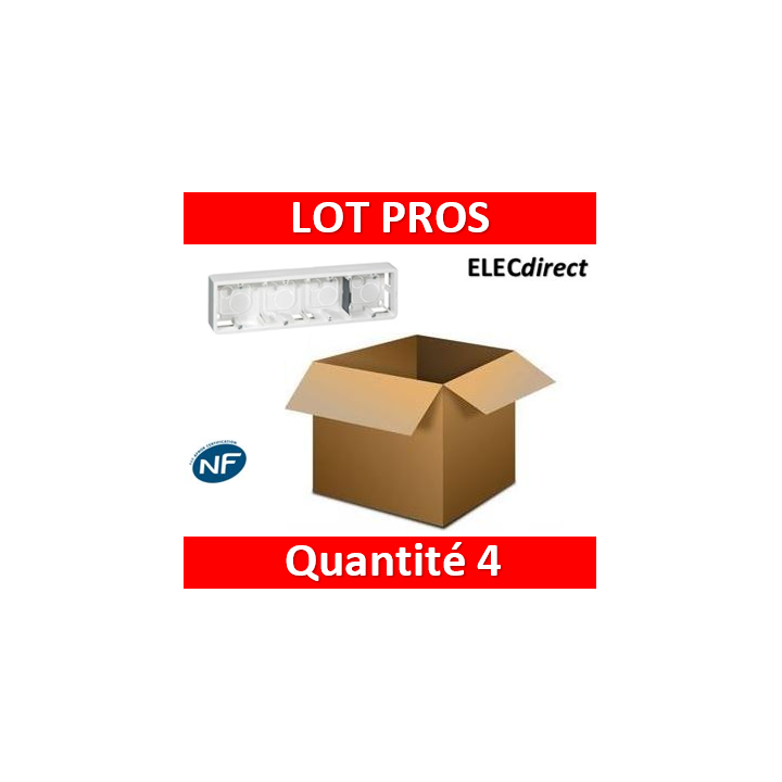 Legrand Mosaic - Cadre saillie 4 postes - 4 x 2 modules - horizontal - 080284x4