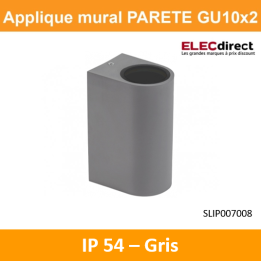 Spectrum - Applique murale extérieure - Parete - GU10x2 bi-directionnelle gris- IP54, 2x6W max. - A++ - Réf : SLIP007008