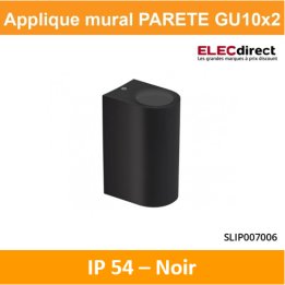 Spectrum - Applique murale extérieure - Parete - GU10x2 bi-directionnelle noir - IP54, 2x20W max. - A++ - Réf : SLIP007006