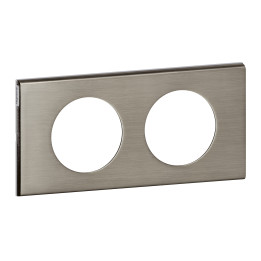 Legrand Céliane - Plaque Matières 2 postes - finition Inox Brossé - Entraxe 71mm - Réf : 069102