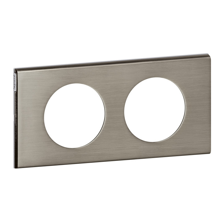 Legrand Céliane - Plaque Matières 2 postes - finition Inox Brossé - Entraxe 71mm - Réf : 069102