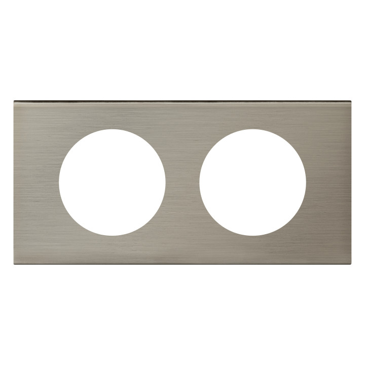 Legrand Céliane - Plaque Matières 2 postes - finition Inox Brossé - Entraxe 71mm - Réf : 069102
