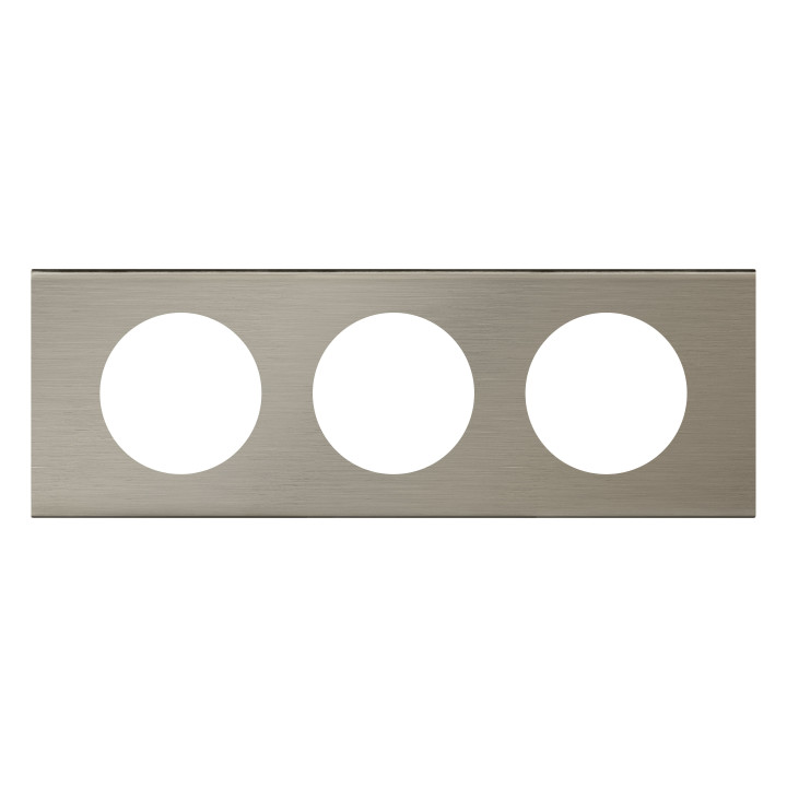 Legrand Céliane - Plaque Matières 3 postes - finition Inox Brossé - Entraxe 71mm - Réf : 069103