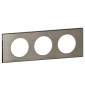 Legrand Céliane - Plaque Matières 3 postes - finition Inox Brossé - Entraxe 71mm - Réf : 069103