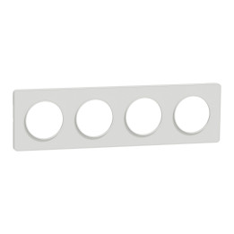 Schneider - Odace - Touch - Plaque 4 postes - entraxe 71 mm - Blanc - Réf : S520808