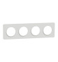 Schneider - Odace - Touch - Plaque 4 postes - entraxe 71 mm - Blanc - Réf : S520808