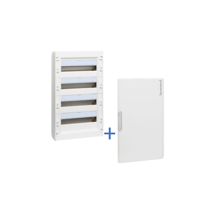 Legrand - Coffret de distribution 72 modules - 4R de 18M + porte - XL3 125 - 401614+401864