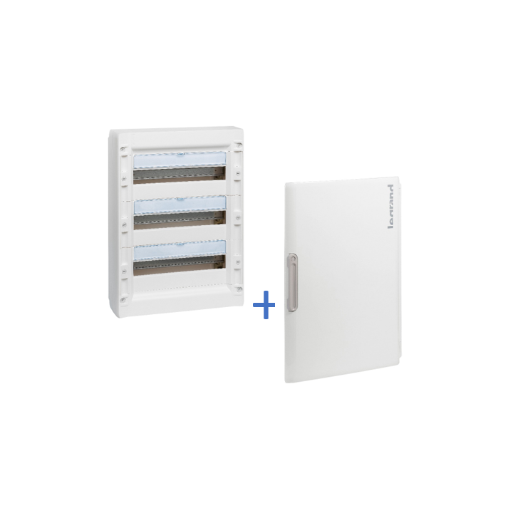 Legrand - Coffret de distribution 54 modules - 3R de 18M + porte - XL3 125 - 401613+401863