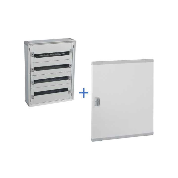 Legrand - Coffret de distribution 96 modules - 4 rangées de 24M + porte - XL3 160 - 401804+020274