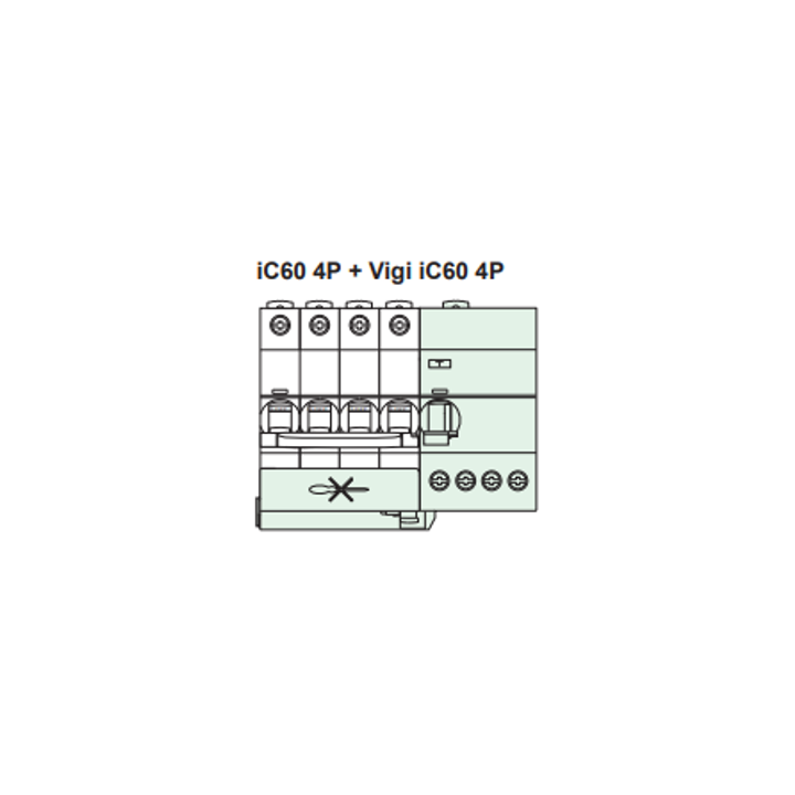 Schneider - Acti9 - iC60 - Bloc diff Vigi - 4P - 25A - 30mA - 400v -  type AC - Réf : A9Q11425