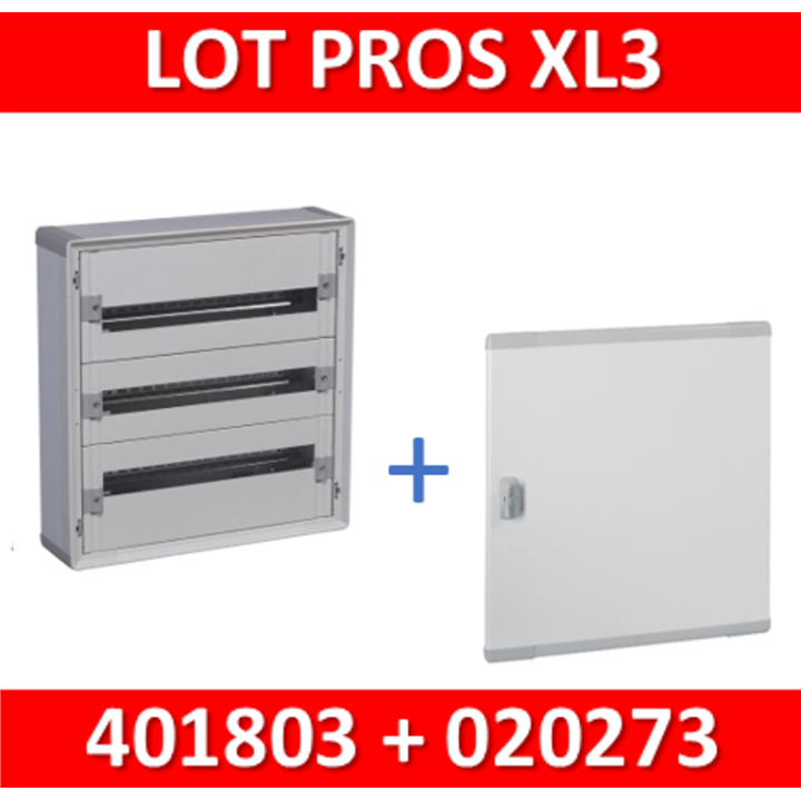 Legrand - Coffret de distribution 72 modules - 3 rangées de 24M + porte - XL3 160 - 401803+020273