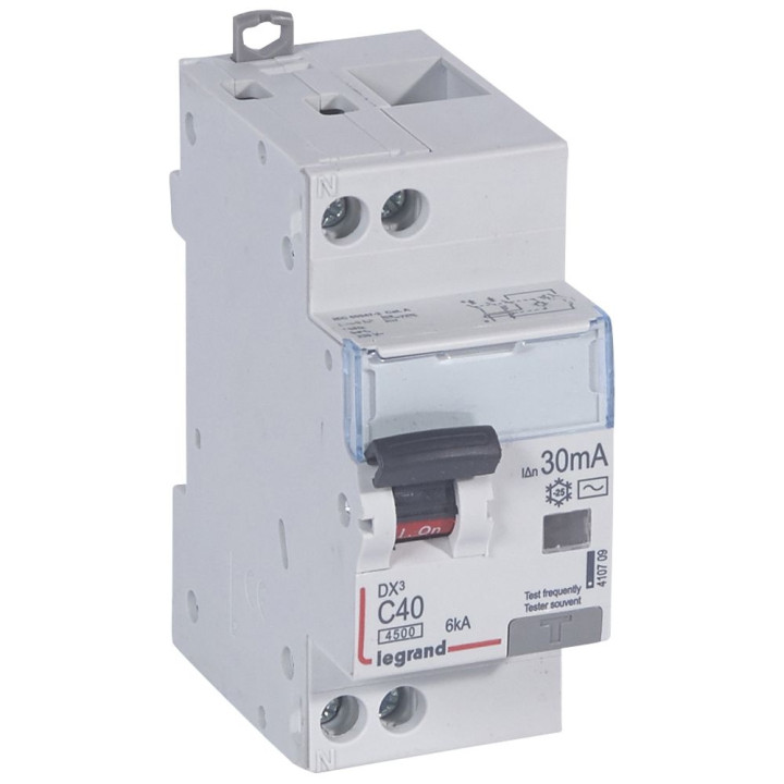 LEGRAND - Disjoncteur différentiel DX3 P+N - 40A - 30mA - AC - Réf : 410709