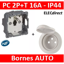 Legrand Céliane - Mécanisme + enjoliveur - PC 2P+T 16A - IP44 - 067111+067812
