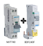 Hager - Disjoncteur 40A courbe C avec Bloc différentiel 40A type F - Réf : BDF240F + MJT740