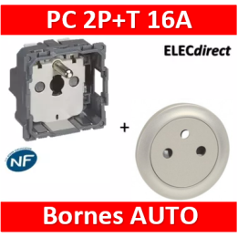 Legrand Céliane - Mécanisme + enjoliveur Titane - PC 2P+T 16A - 067111+068411