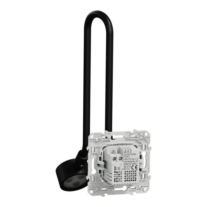 Schneider Odace - liseuse - avec prise USB-A - 2,1A - anthracite - Réf : S540002