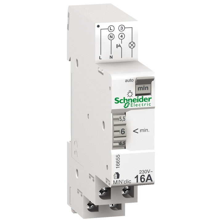 Schneider - Minuterie électronique MIN'Clic 230V - 16A - Réf : 16655