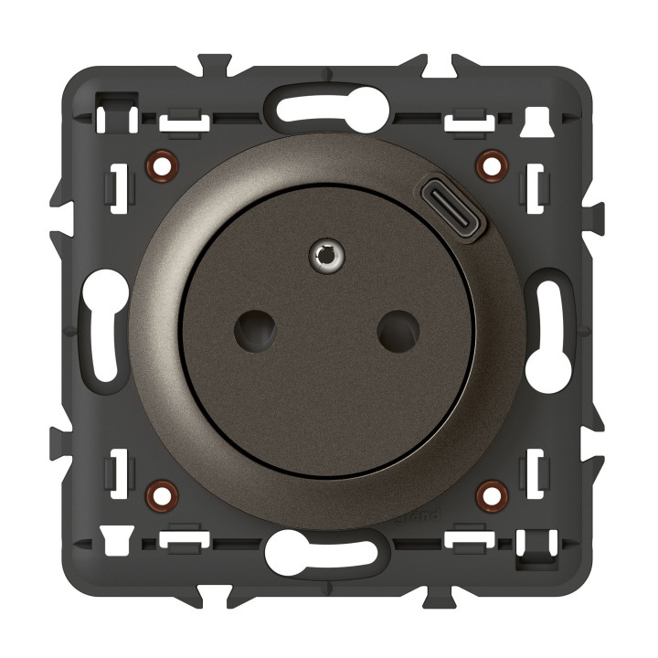 Legrand - Céliane - Prise de courant Affleurante + USB Type C - Graphite - Réf : 067927
