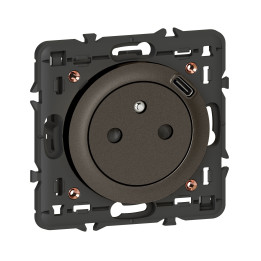 Legrand - Céliane - Prise de courant Affleurante + USB Type C - Graphite - Réf : 067927