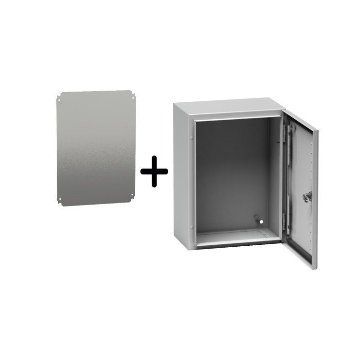 Schneider - Coffret SPACIAL S3D 400x300x200 + Plaque de fond - Réf : NSYS3D4320P