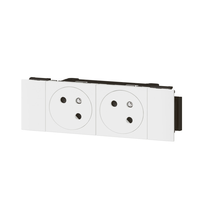 Legrand - Prise Mosaic pour goulotte 2x2P+T - 4M - Réf : 077102L