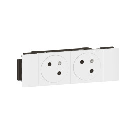 Legrand - Prise Mosaic pour goulotte 2x2P+T - 4M - Réf : 077102L