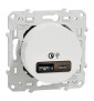 Schneider - Odace - prise USB double - charge rapide - type A+C - Blanc - 18W - 3,4A - Réf : S520219
