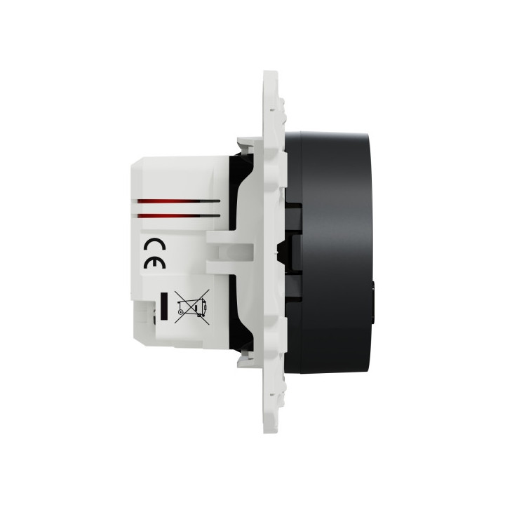 Schneider - Odace - prise USB double - charge rapide - type A+C - Anthracite - 18W - 3,4A - Réf.: S540219