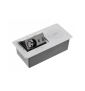 GTV Lighting - Bloc prise à encastrer AVARO - chargeur induction - 1 prise - 2 USB - Aluminium - Réf : AE-PB1FAVAP-53