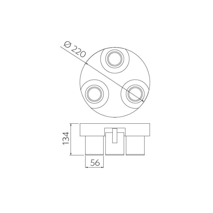 GTV Lighting - Luminaire plafond BLINK 2 - 3xGU10  - Blanc - Réf.: OS-BLND50W3-10